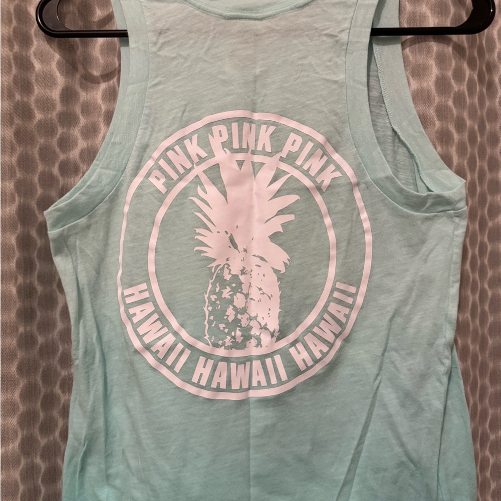 Mint Green VS Pink Tank Top with Pink Pineapple Print